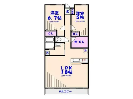 東京メトロ東西線 妙典駅 徒歩5分 4階建 築24年(2SLDK/2階)の間取り写真