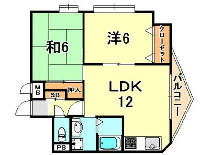 シェ・ラ・三川口(2LDK/4階)の間取り写真