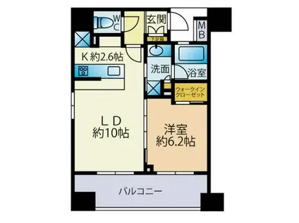 プレシエ横濱馬車道(1LDK/5階)の間取り写真