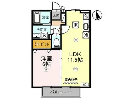 サニーコート杉本 A(1LDK/1階)の間取り写真