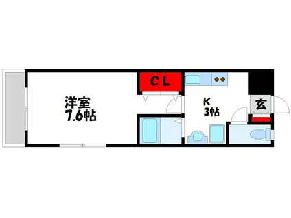 プラッツ 宗像(1K/2階)の間取り写真
