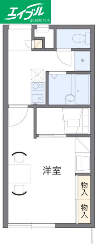 レオパレスアイボリーD(1K/2階)の間取り写真