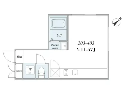 THE TRIAS SENZOKU(1K/3階)の間取り写真