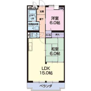 LIMPIA高峯(2LDK/3階)の間取り写真