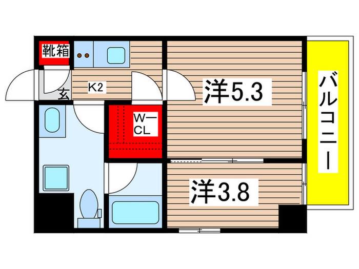 ディアレイシャス南砂町(2K/3階)の間取り写真