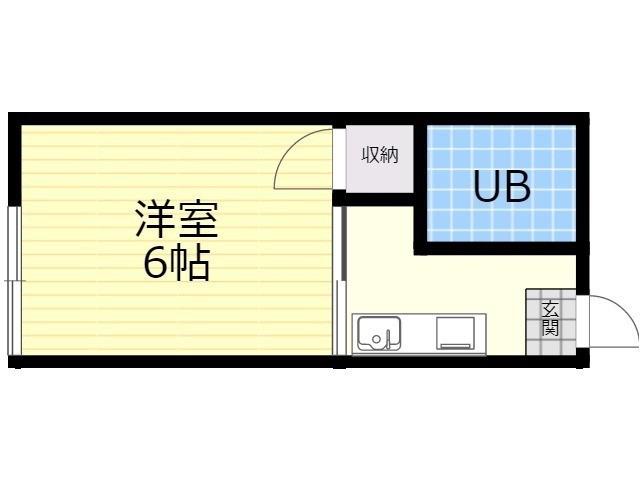 コーポふじの(1K/2階)の間取り写真