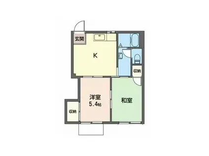 ペルテ高田(2DK/2階)の間取り写真