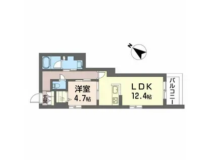メゾンエクセラン(1LDK/2階)の間取り写真