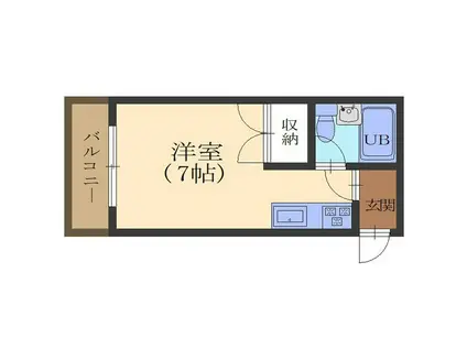 ハイツワン(ワンルーム/2階)の間取り写真