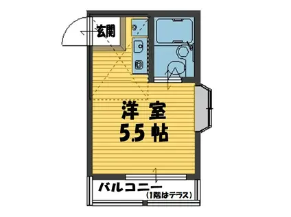 ドルフ浦和II(ワンルーム/2階)の間取り写真