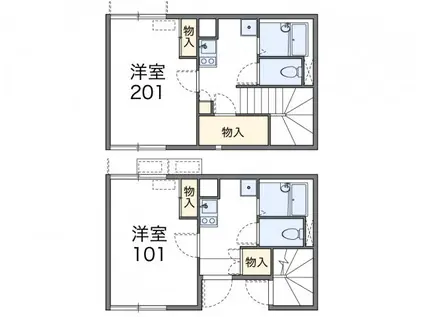 レオネクストROSETTA(1K/1階)の間取り写真