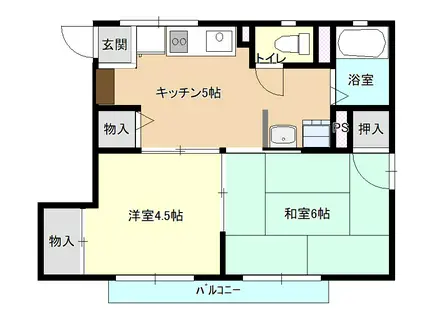 シティハイム富士(2K/2階)の間取り写真