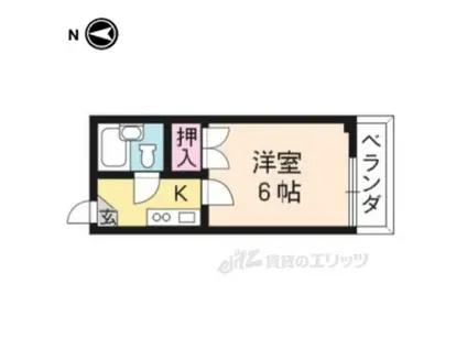 グランタック御所西(1K/3階)の間取り写真