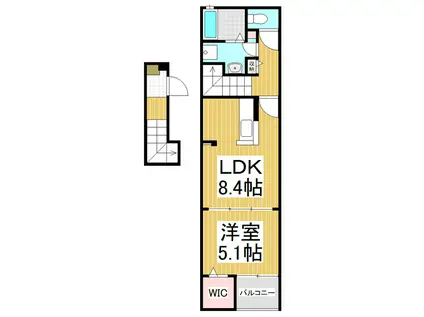 フローラル・A棟(1LDK/2階)の間取り写真