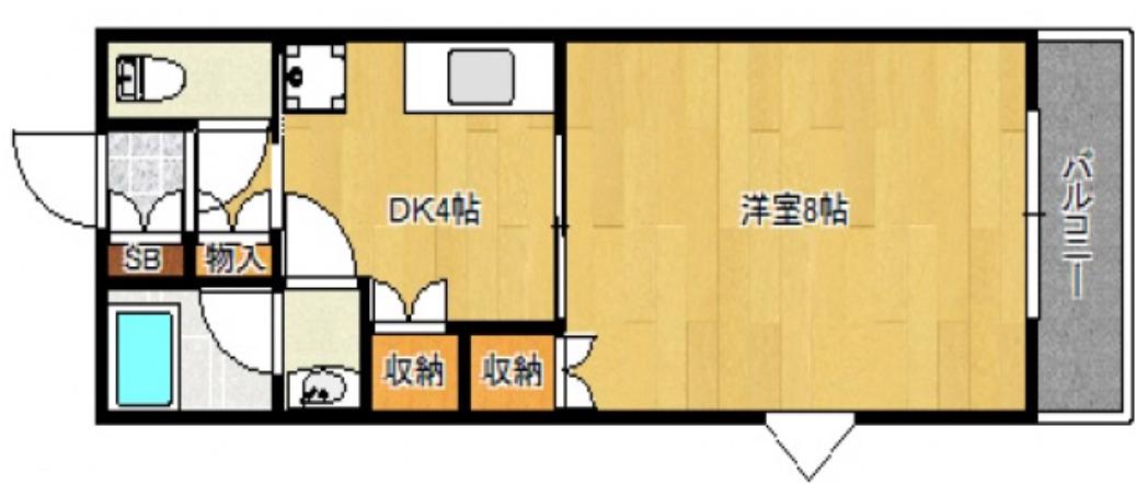 翠水コート(1DK/3階)の間取り写真