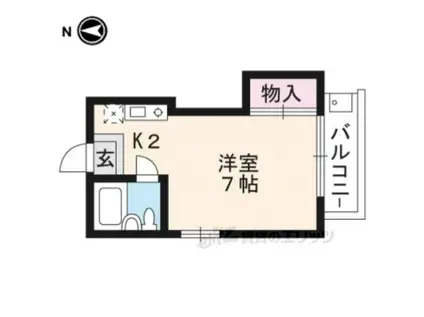 サンローズ(1K/4階)の間取り写真