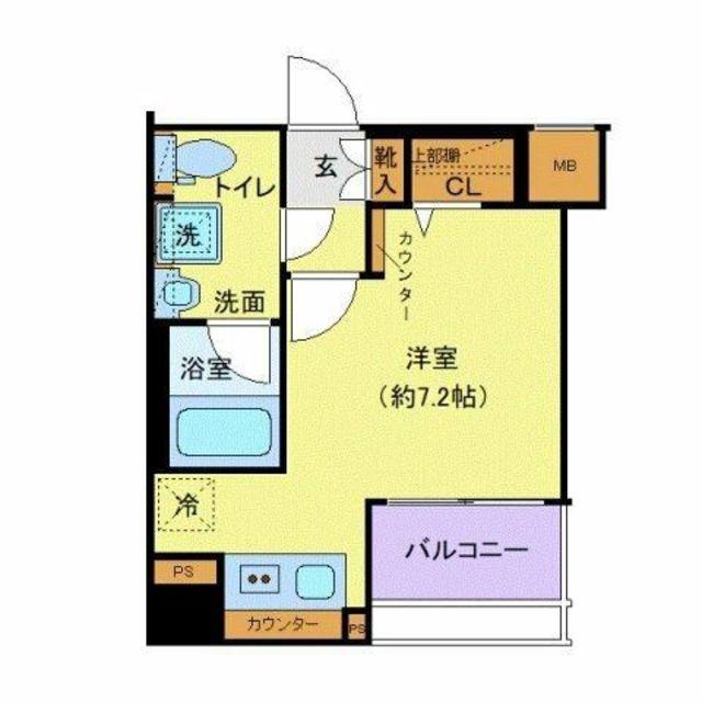 クレヴィスタ四ツ木(ワンルーム/4階)の間取り写真