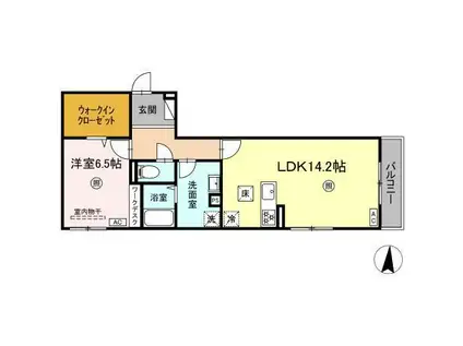D-ROOM長浜(1LDK/2階)の間取り写真