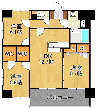 F・STAGE折尾(3LDK/7階)の間取り写真