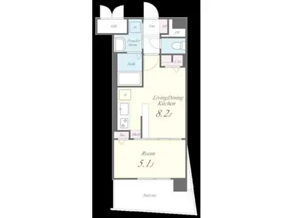 Nクレシア(1LDK/5階)の間取り写真