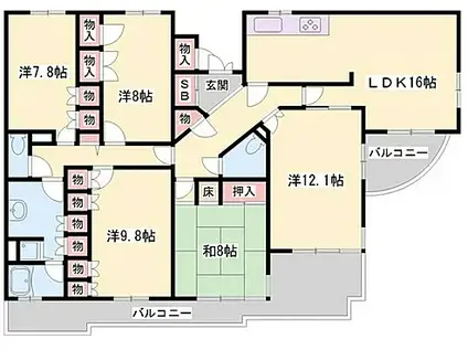 エンブレイス姫路下寺町(5LDK/14階)の間取り写真