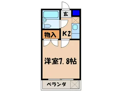 寺内ハイツ C棟(1K/3階)の間取り写真