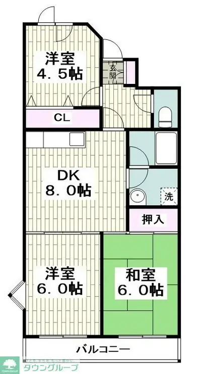 みすきゃんさすさがみ野 1階階 間取り