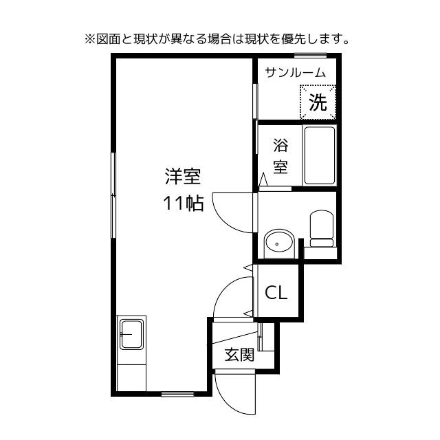 WHITE SQUARE(ワンルーム/1階)の間取り写真