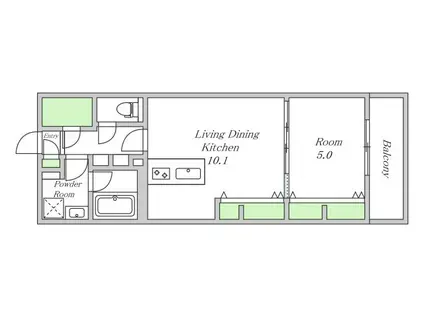エスタジオ針中野(1LDK/5階)の間取り写真