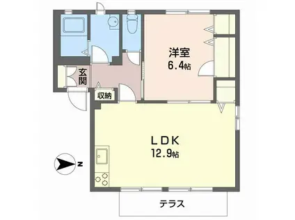 ハイツまつい(2DK/1階)の間取り写真