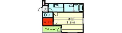 フジパレス鶴見II番館(1K/3階)の間取り写真