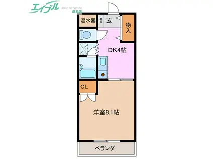 セピアコートII(1DK/1階)の間取り写真