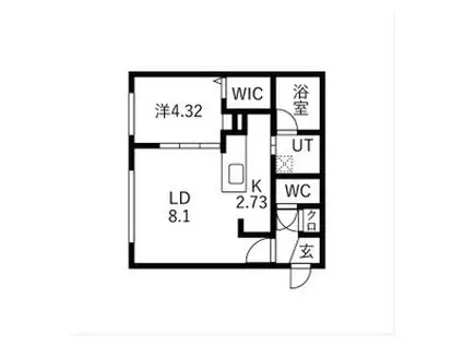 GRANDUKE八軒GENE(1LDK/1階)の間取り写真
