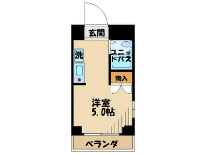 北浜ビル(ワンルーム/2階)の間取り写真