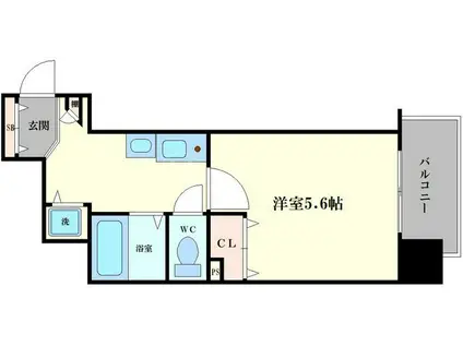 ランドマークシティ大阪城南(1K/8階)の間取り写真