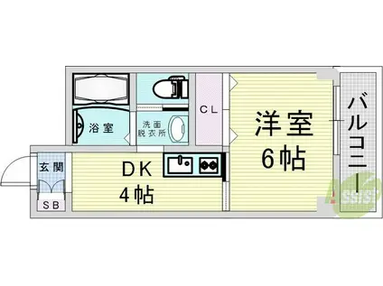 シティハイツサルキ(1DK/6階)の間取り写真