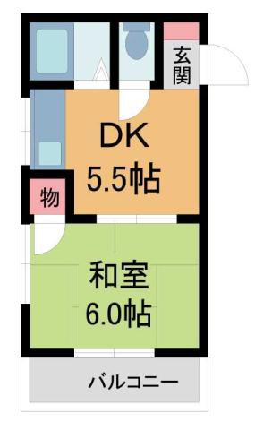 サンハイツ池田(1DK/3階)の間取り写真