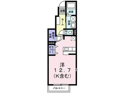 メゾン輝(ワンルーム/1階)の間取り写真