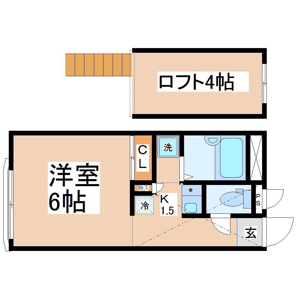パレス萩野町(1K/1階)の間取り写真