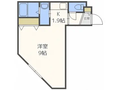 エヴァンスコート南1条(1K/3階)の間取り写真