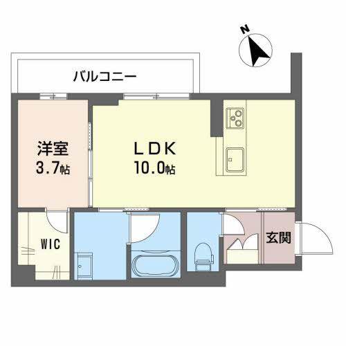 メゾン宝町(1LDK/3階)の間取り写真