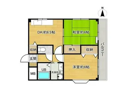 735柳ビル(2DK/2階)の間取り写真