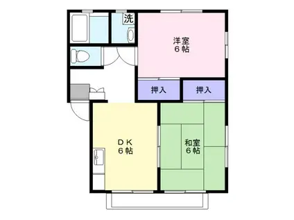 カームハイツB(2DK/2階)の間取り写真