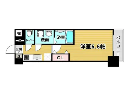 レジュールアッシュ アーバンイール(1K/8階)の間取り写真