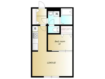 ルノワージュ池上(1LDK/1階)の間取り写真