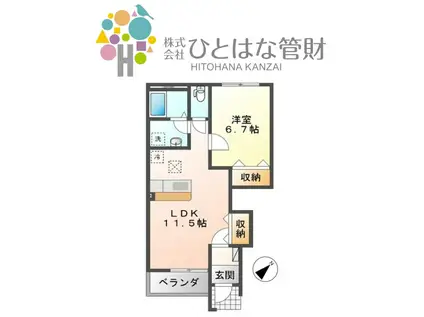 SUNNY SIDES(1LDK/1階)の間取り写真