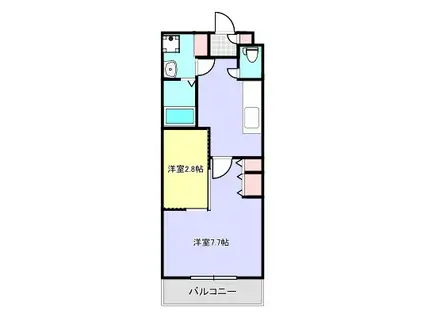 グラン ヴァースト(1SK/1階)の間取り写真