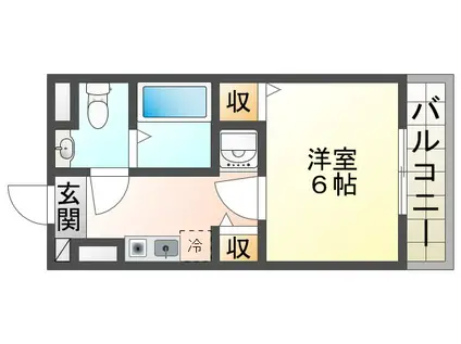 リバーサイド樫の木(1K/3階)の間取り写真