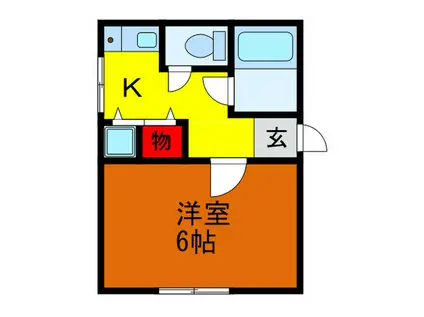 マンションハマユウ(1K/2階)の間取り写真