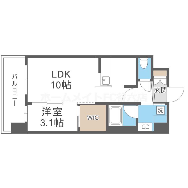 アーバングランデ新大阪(1LDK/4階)の間取り写真